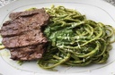 TALLARINES VERDES CON BISTEC